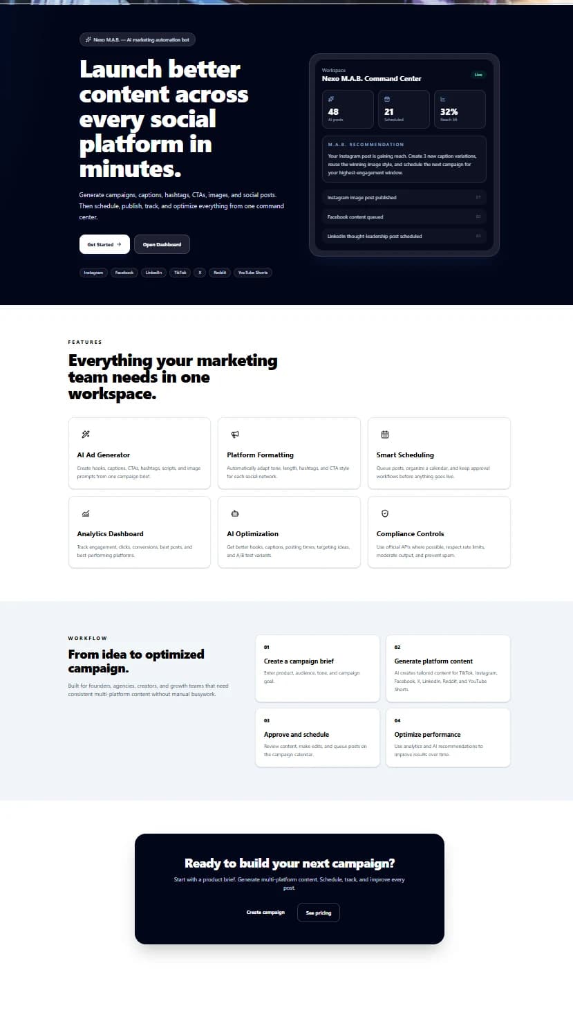 Nexo M.A.B. Dashboard